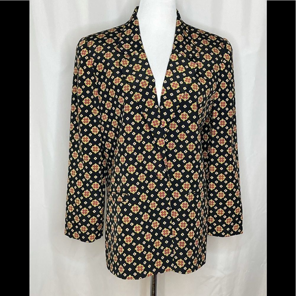 VINTAGE Evan Picone Petites Geometric Print Blazer 8